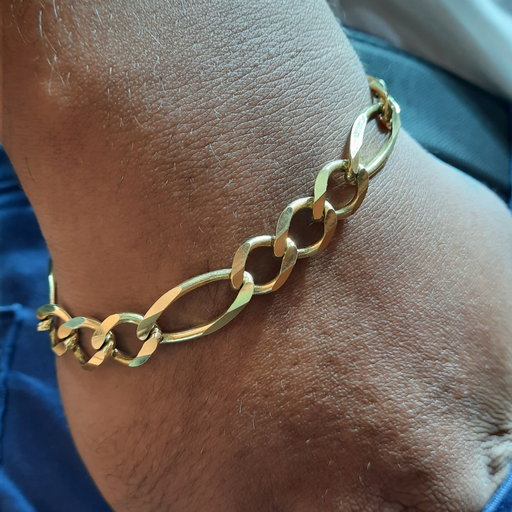 Figaro Link Bracelet 14k 9MM 9