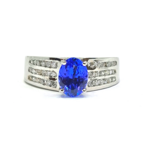 Tanzanite 1.25ct Ring with 0.70ct Diamonds in 14kt Gold