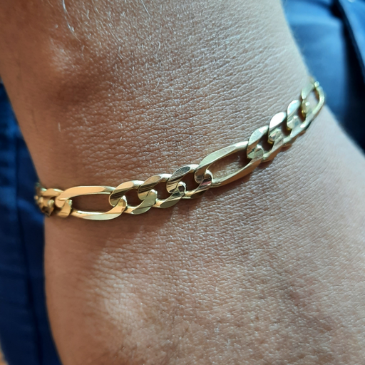 Figaro Link Bracelet 14k 7MM 8