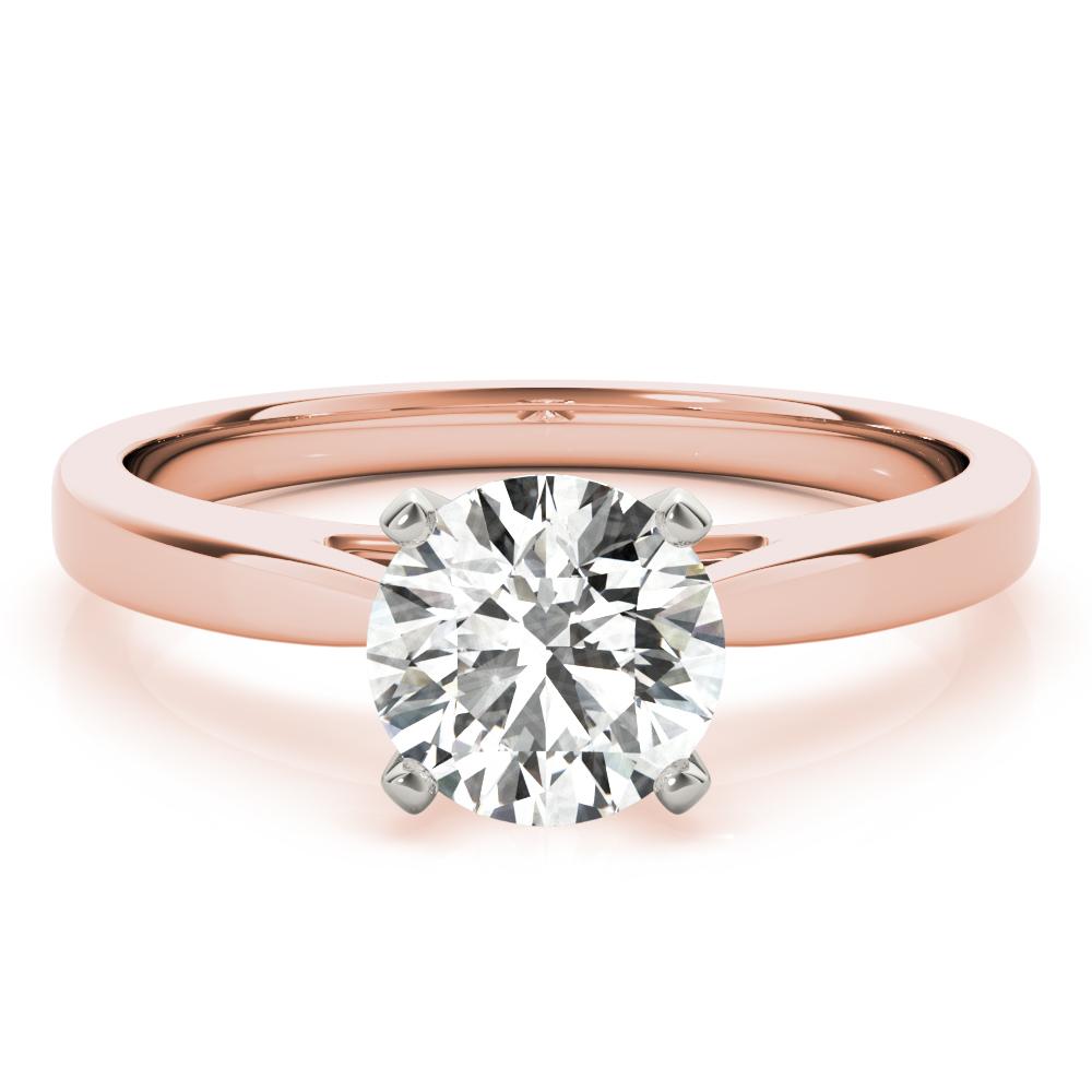 0.75ct Solitaire Round Diamond Engagement Ring Women's 14kt Gold