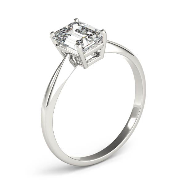 Solitaire Emerald Cut Diamond 1ct Engagement Ring 14kt Gold