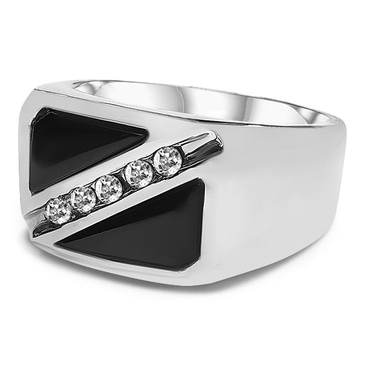 Men's Black Onyx and Diamond Ring 0.30ct tw 14kt Gold