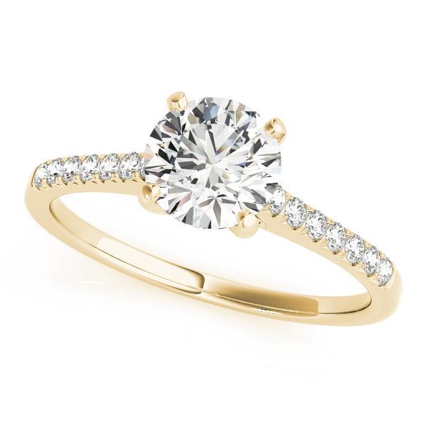 Round Diamond Ring 1.45 ct tw Engagement Ring Women's 14kt Gold