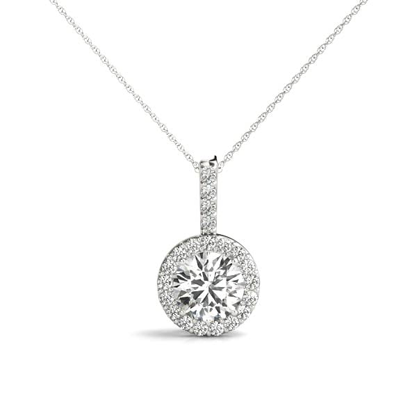 Diamond Halo Necklace 0.50 cttw 14kt Gold