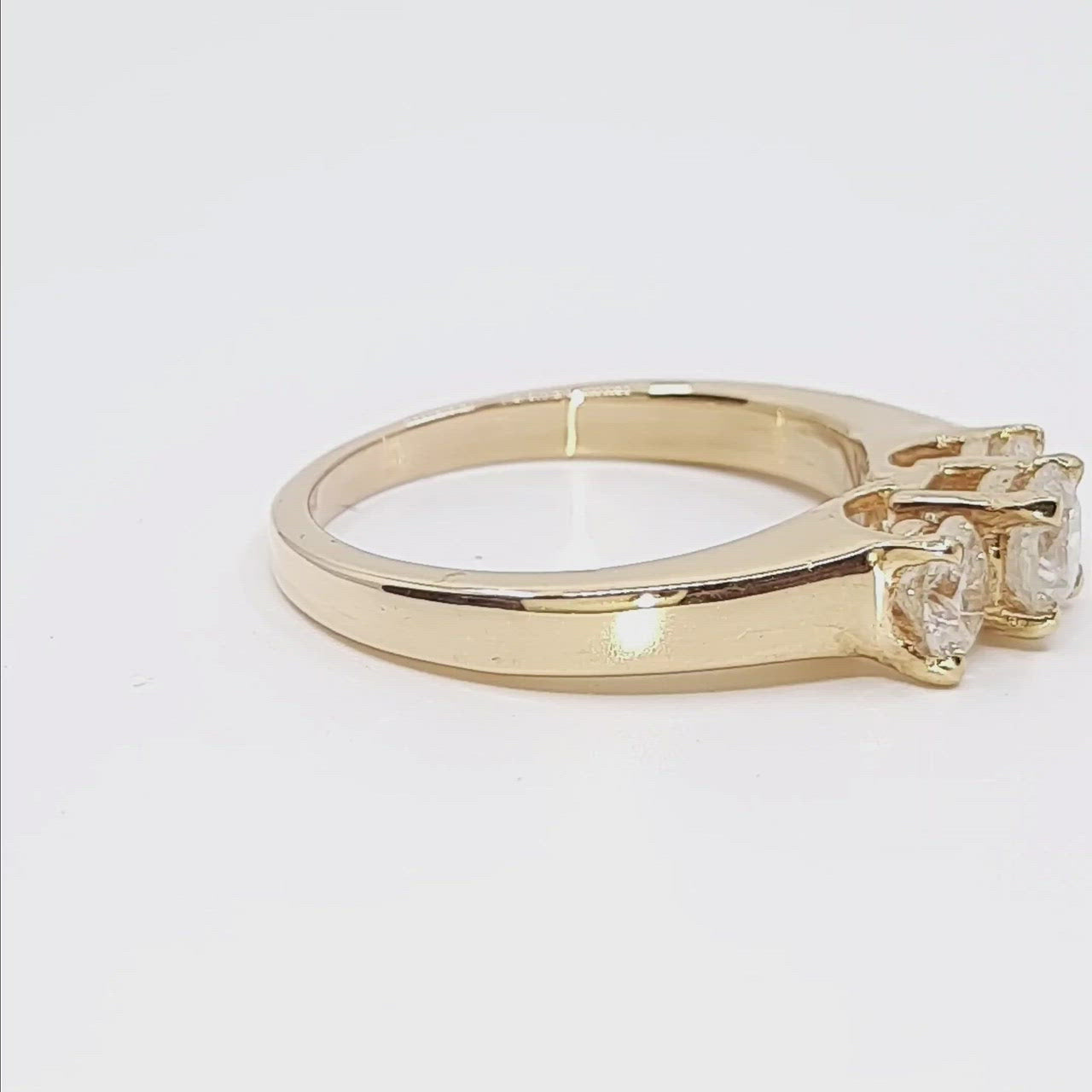 Three Stone Diamond Ring Women's 1.20 ct tw with 14kt Gold