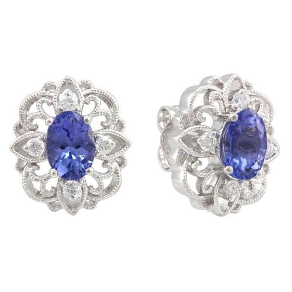 Tanzanite 2.55 ct tw earrings with 0.25 ct tw Diamonds & 14kt Gold