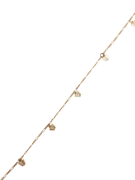 Butterfly Anklet 14kt Gold 10