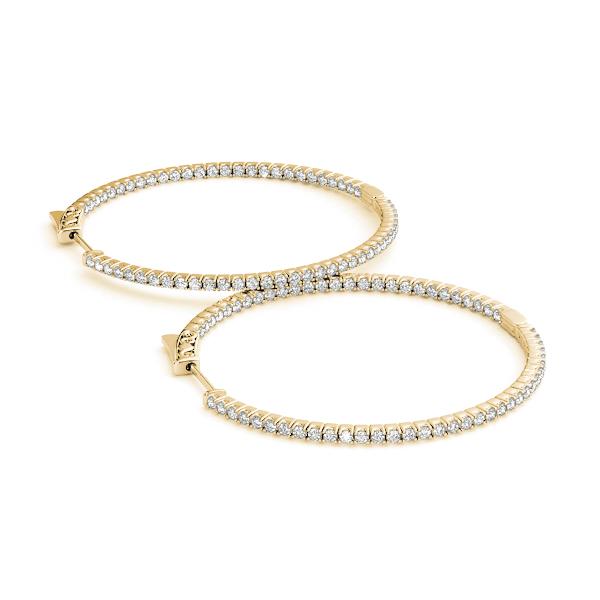Petite Round Diamond Hoop set in 14k Gold(1.10ctTW)-1.4