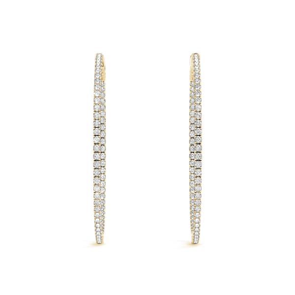 Petite Round Diamond Hoop set in 14k Gold(1.10ctTW)-1.4