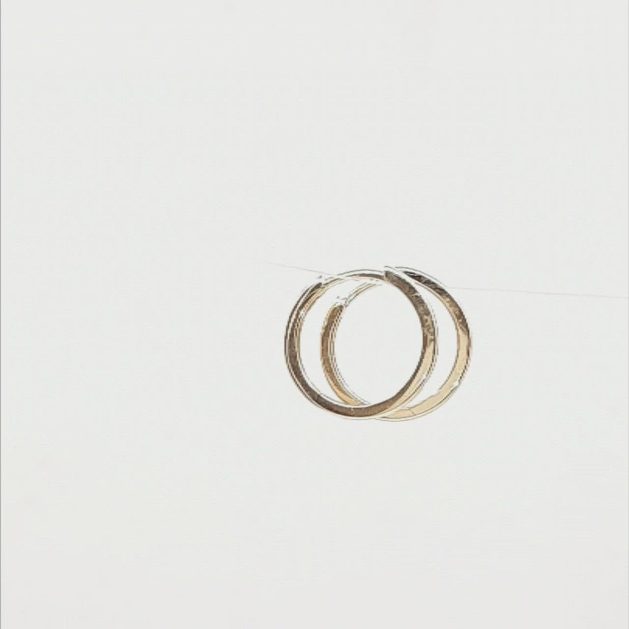 14k Gold Hoop 15MM(0.5inch) Solid Gold High Polish
