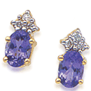 Tanzanite 1.20 ct tw earrings with 0.25 ct tw Diamonds & 14kt Gold