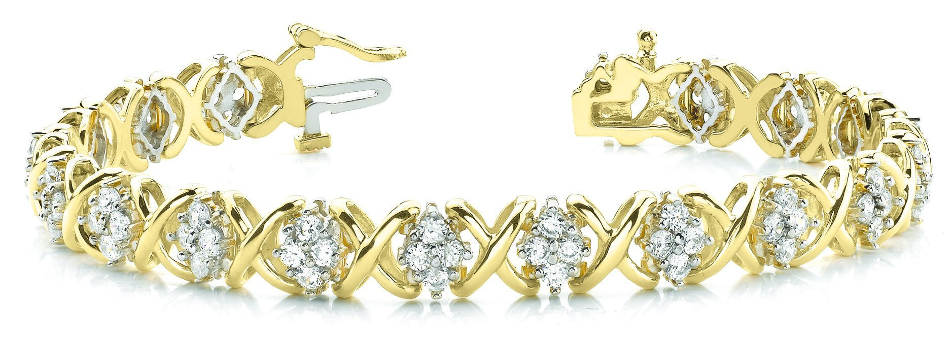 Fancy Diamond Bracelet Ladies 3.65ct tw - 14kt Gold