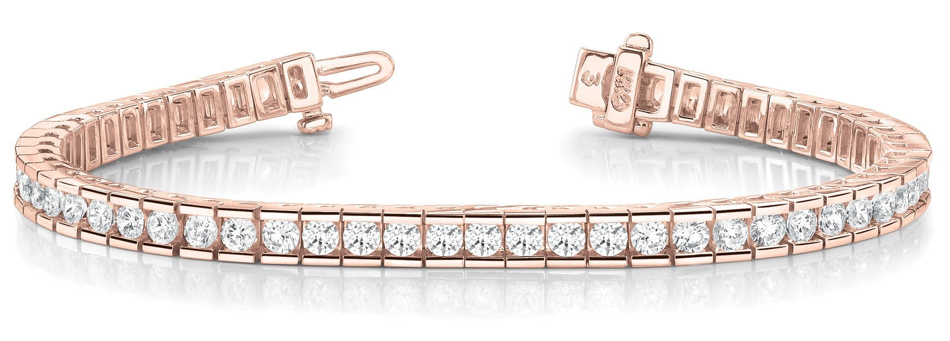 Line Diamond Bracelet 10.56ct tw Ladies - 14kt Gold