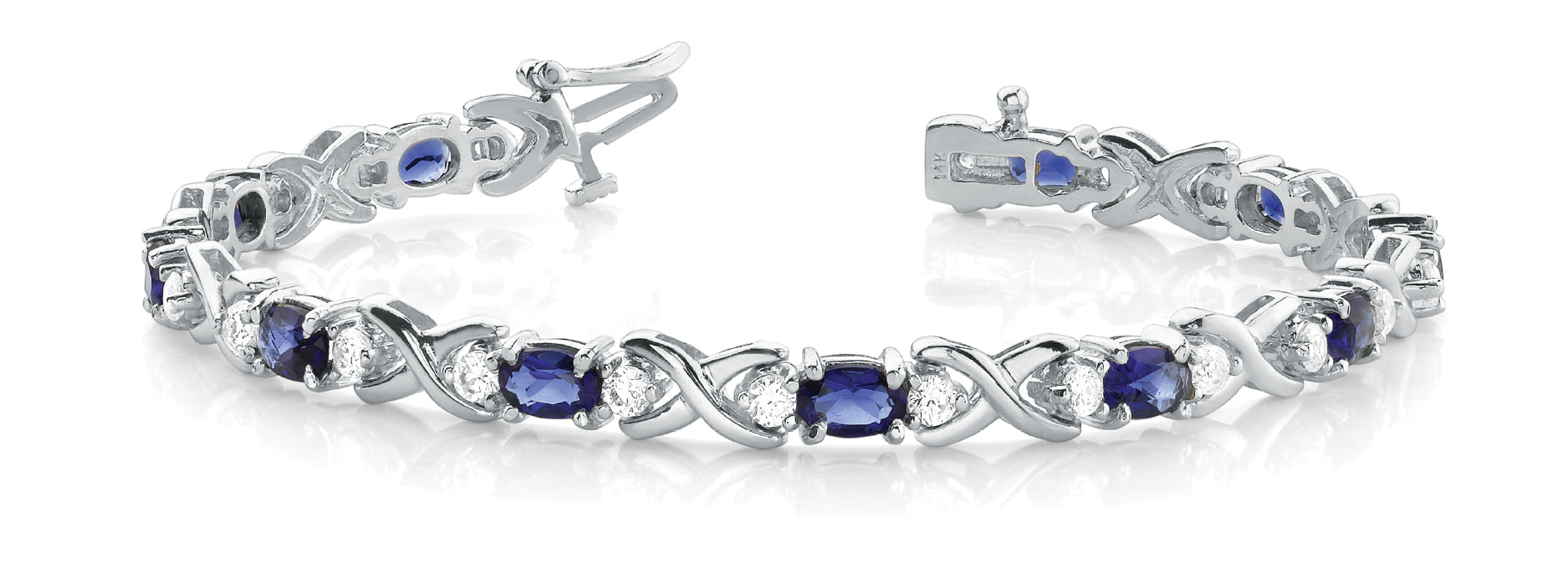 14kt Gold Bracelet with 5.90ct Sapphire & 0.98ct Diamond