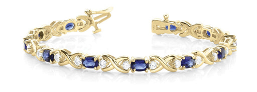 14kt Gold Bracelet with 5.90ct Sapphire & 0.98ct Diamond