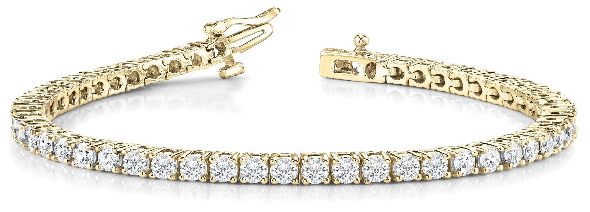 Line Diamond Bracelet 10.05 ct tw Ladies - 14kt Gold