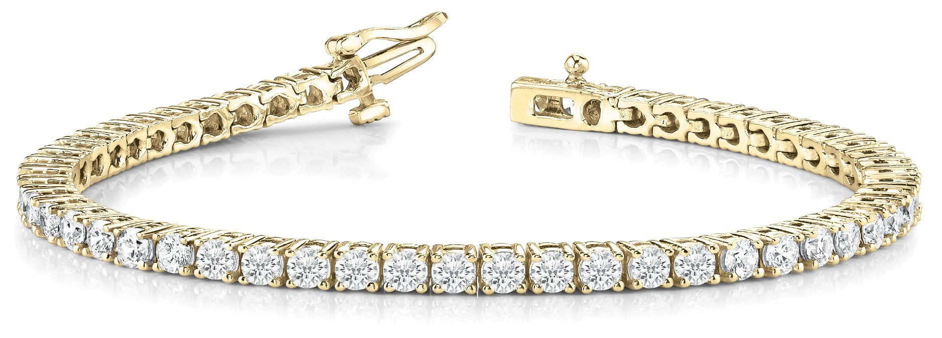 Line Diamond Bracelet 6.36ct tw Ladies - 14kt Gold