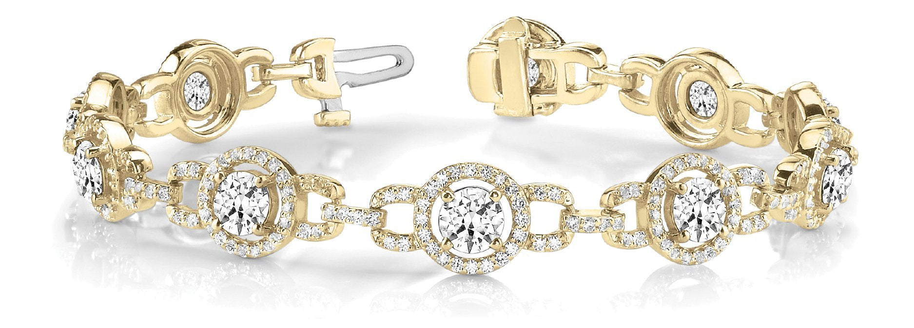 Fancy Diamond Bracelet Ladies 6.97ct tw - 14kt Gold