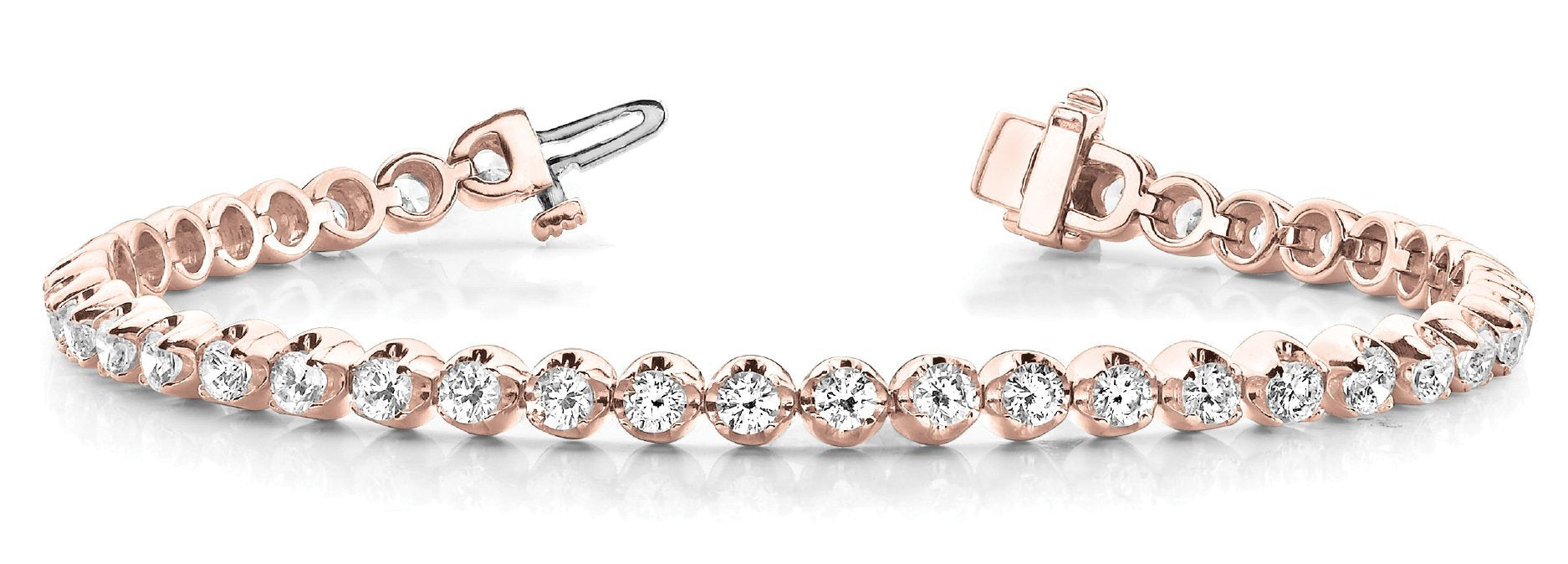 Line Diamond Bracelet 4.82ct tw Ladies - 14kt Gold
