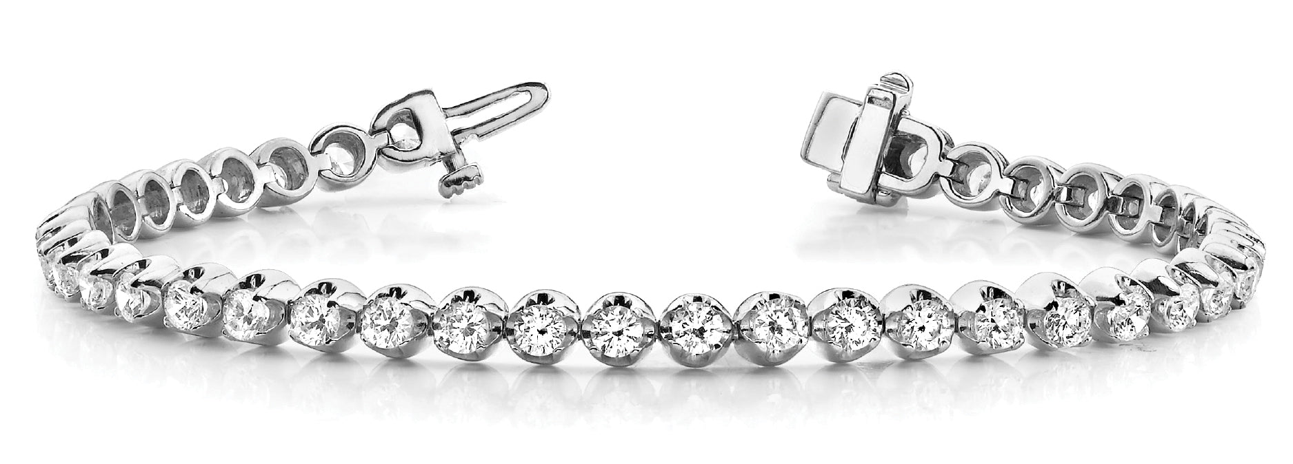 Line Diamond Bracelet 4.82ct tw Ladies - 14kt Gold