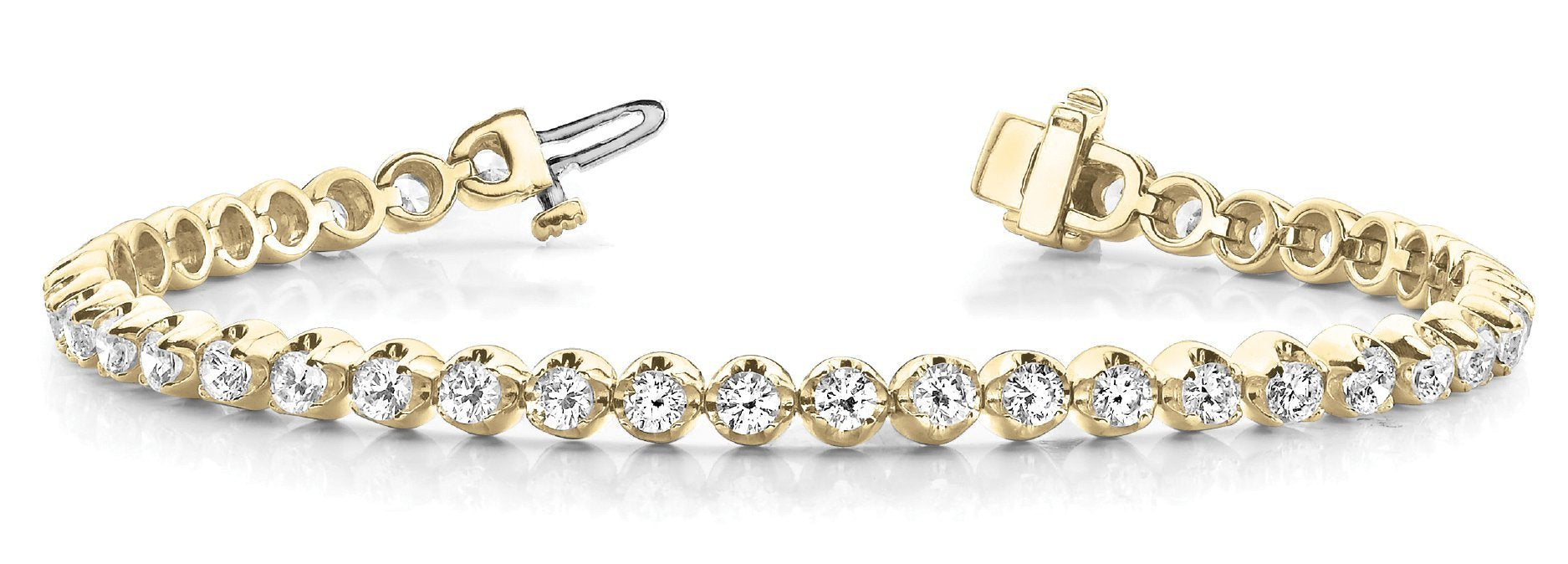 Line Diamond Bracelet 4.82ct tw Ladies - 14kt Gold