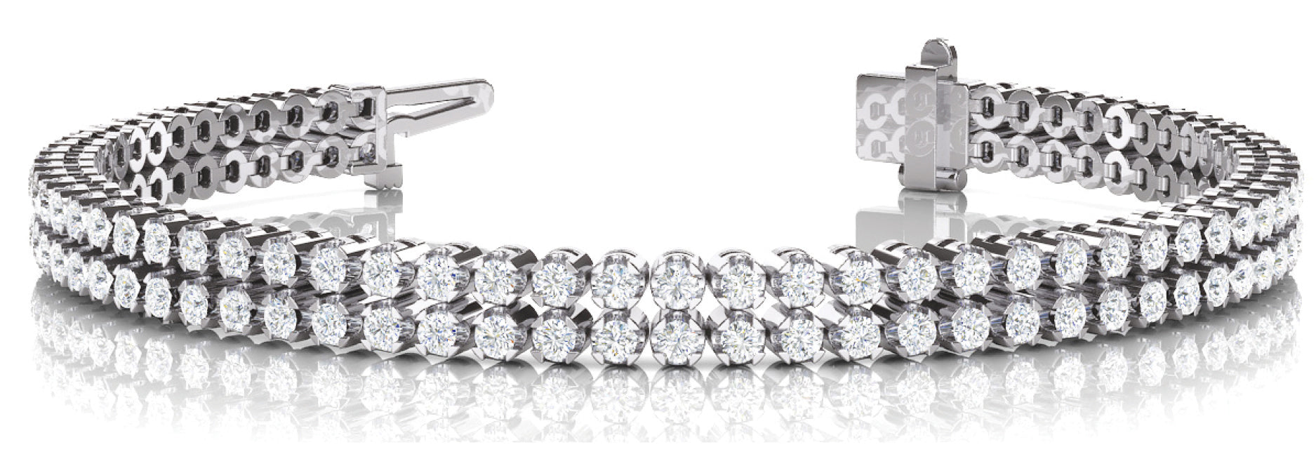 Line Diamond Bracelet 3.34ct tw Ladies - 14kt Gold