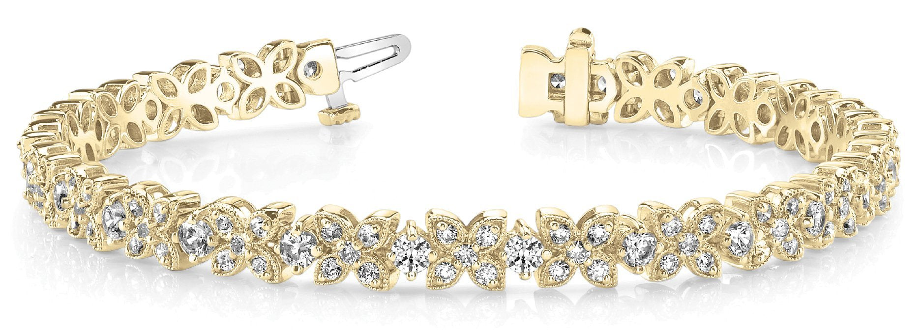 Fancy Diamond Bracelet Ladies 4.17ct tw - 14kt Gold