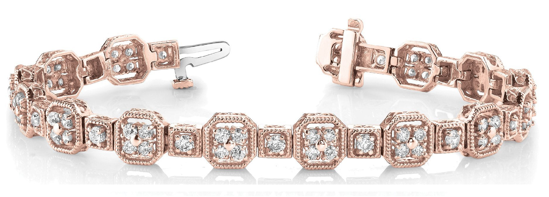 Fancy Diamond Bracelet Ladies 3.97ct tw - 14kt Gold