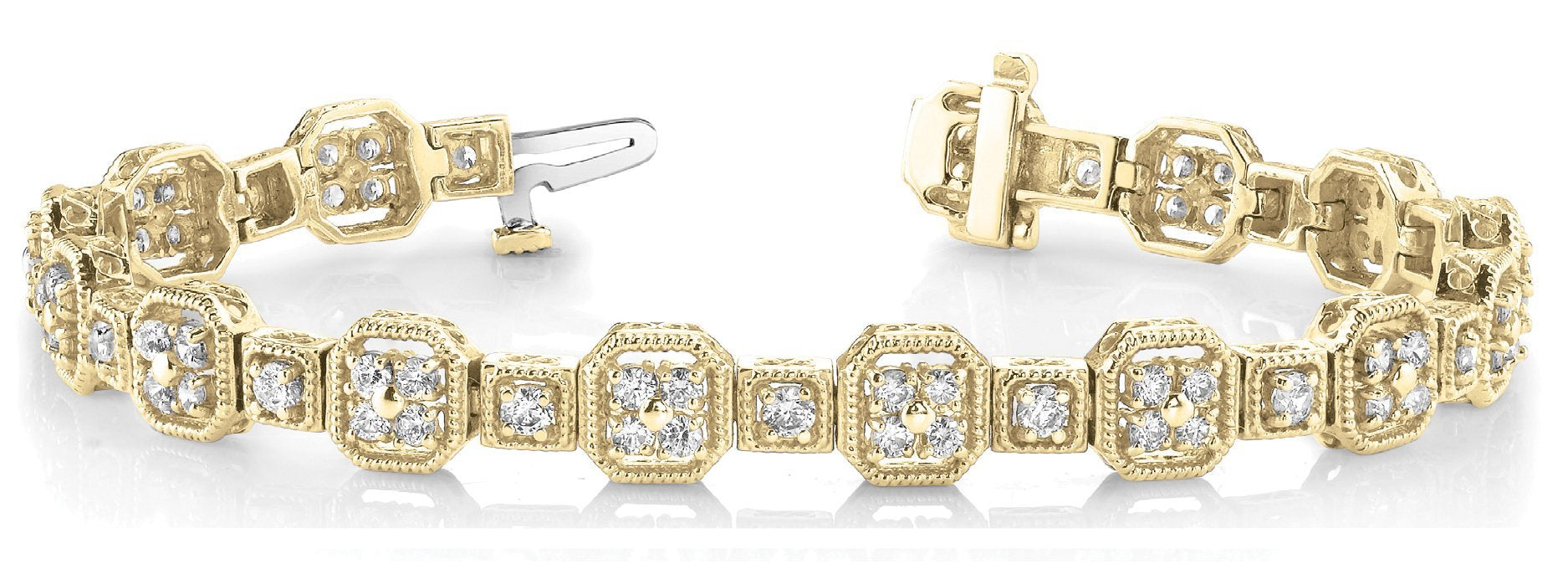 Fancy Diamond Bracelet Ladies 2.38ct tw - 14kt Gold
