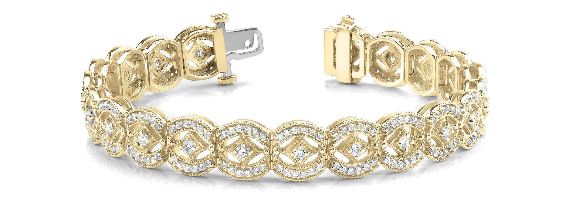 Fancy Diamond Bracelet Ladies 3.74ct tw - 14kt Gold