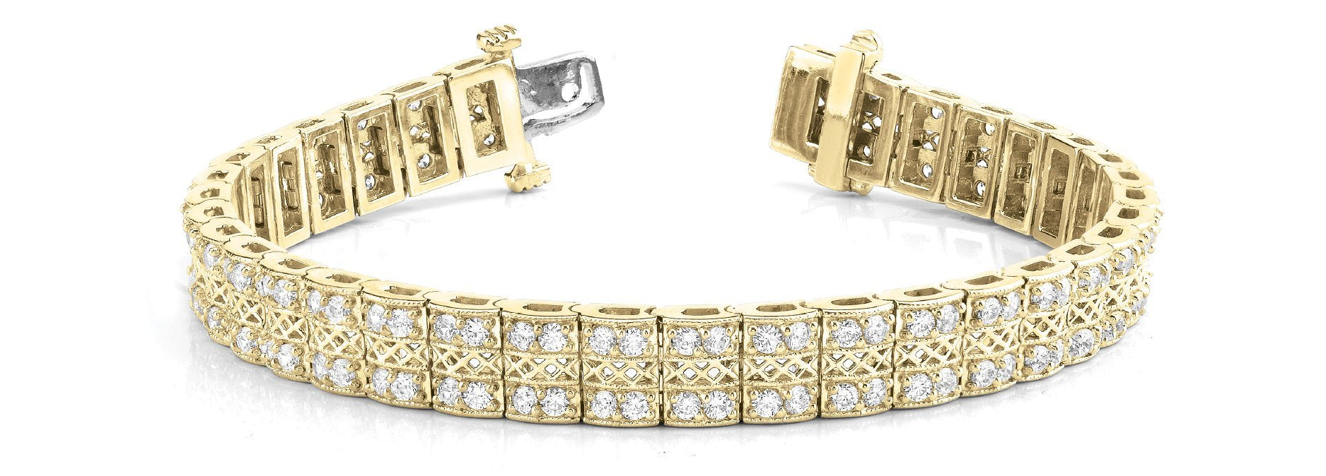 Fancy Diamond Bracelet Ladies 3.61ct tw - 14kt Gold