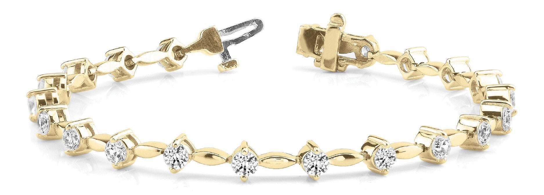Fancy Diamond Bracelet Ladies 3.71ct tw - 14kt Gold