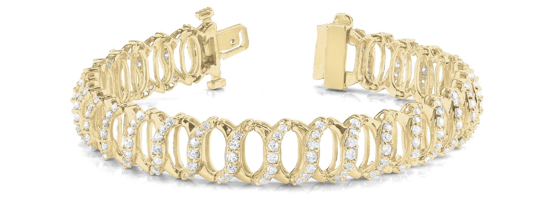 Fancy Diamond Bracelet Ladies 5.68ct tw - 14kt Gold