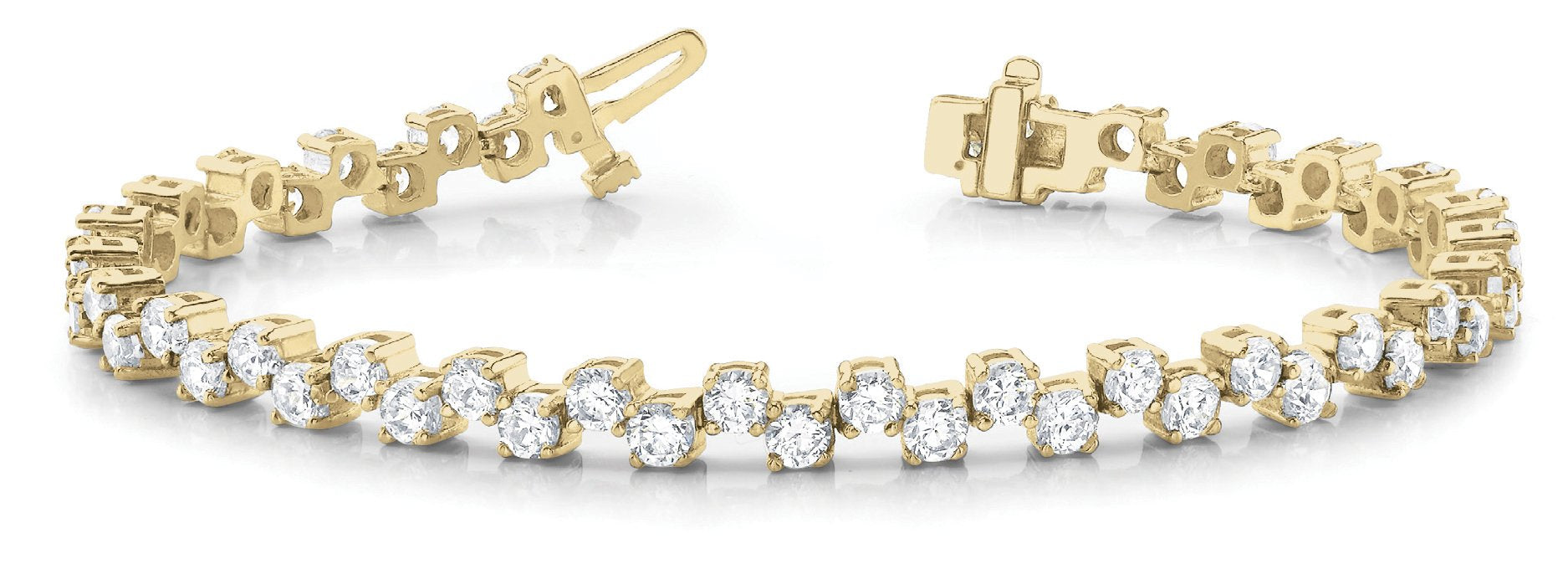 Fancy Diamond Bracelet Ladies 6.89ct tw - 14kt Gold
