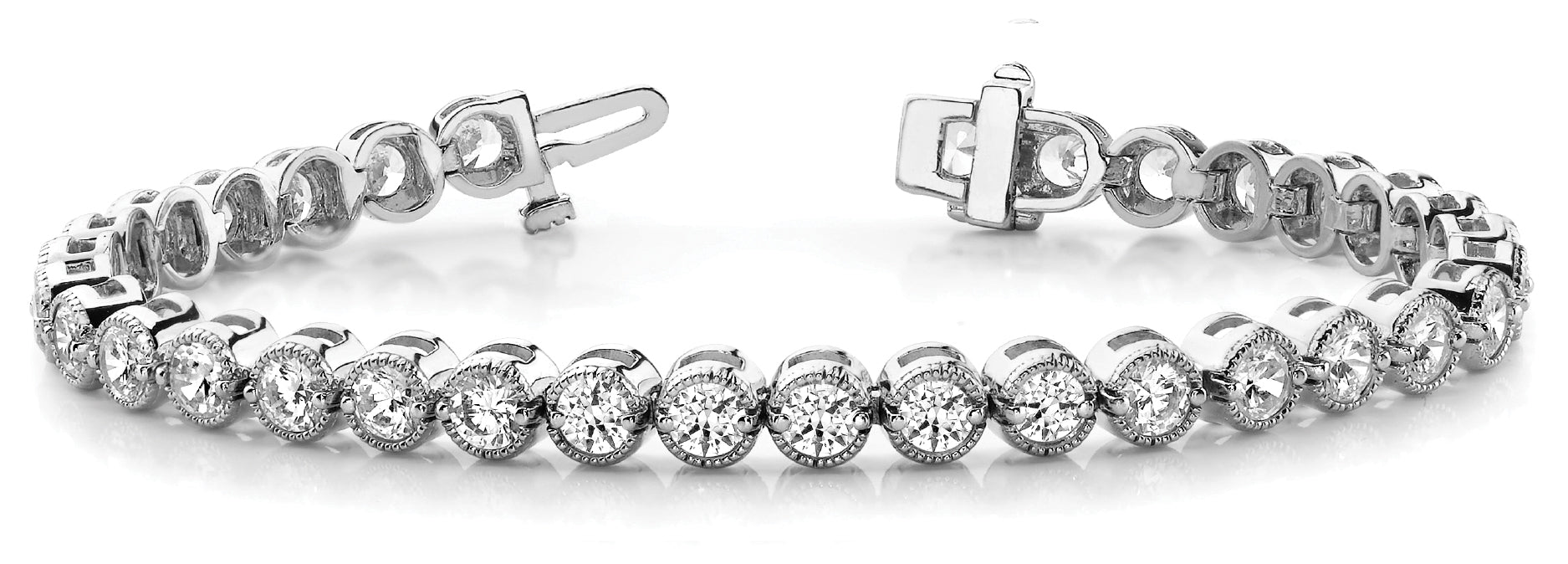 Line Diamond Bracelet 10.03ct tw Ladies - 14kt Gold
