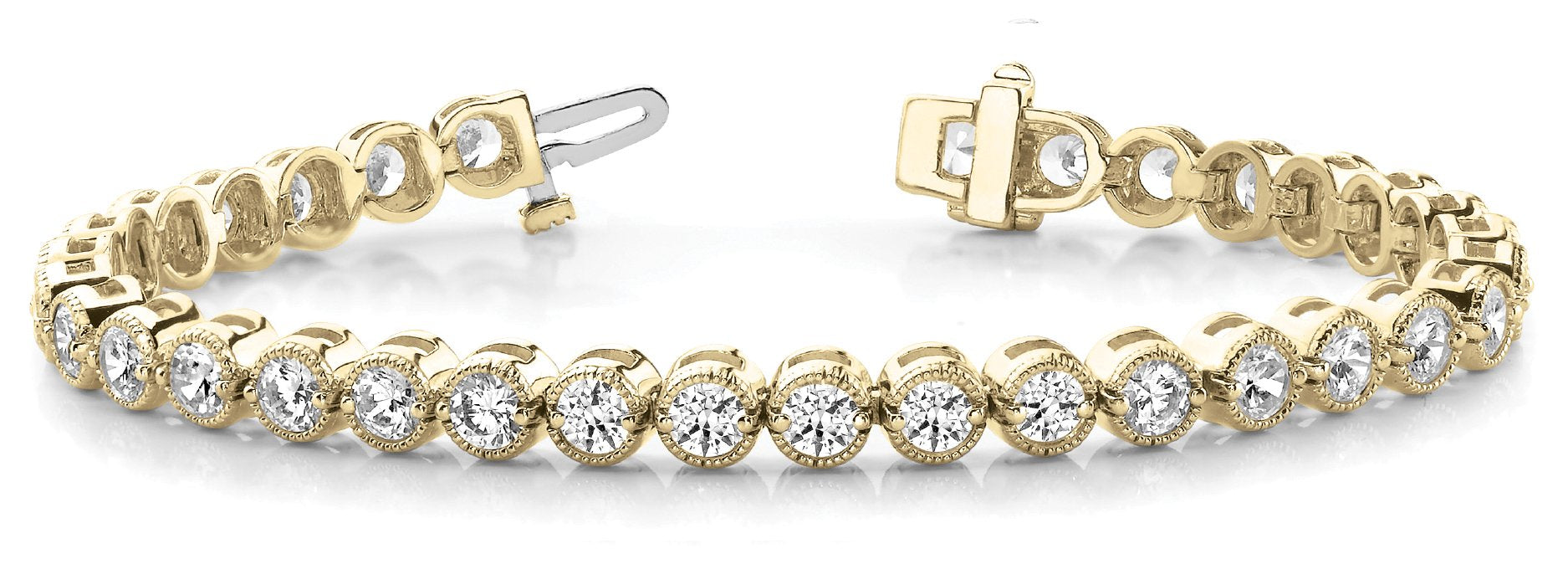 Line Diamond Bracelet 10.03ct tw Ladies - 14kt Gold