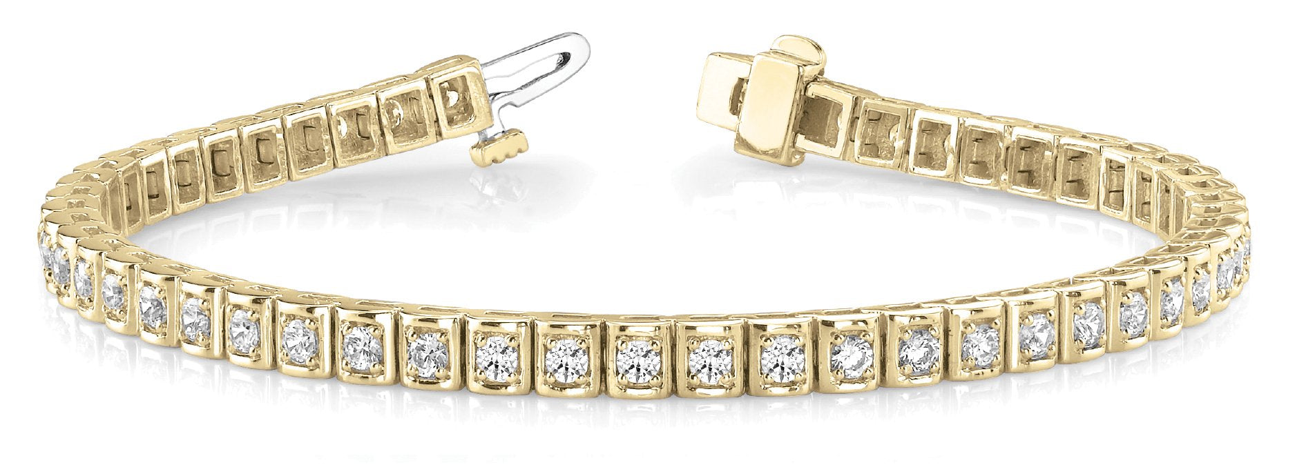 Line Diamond Bracelet 2.38ct tw Ladies - 14kt Gold