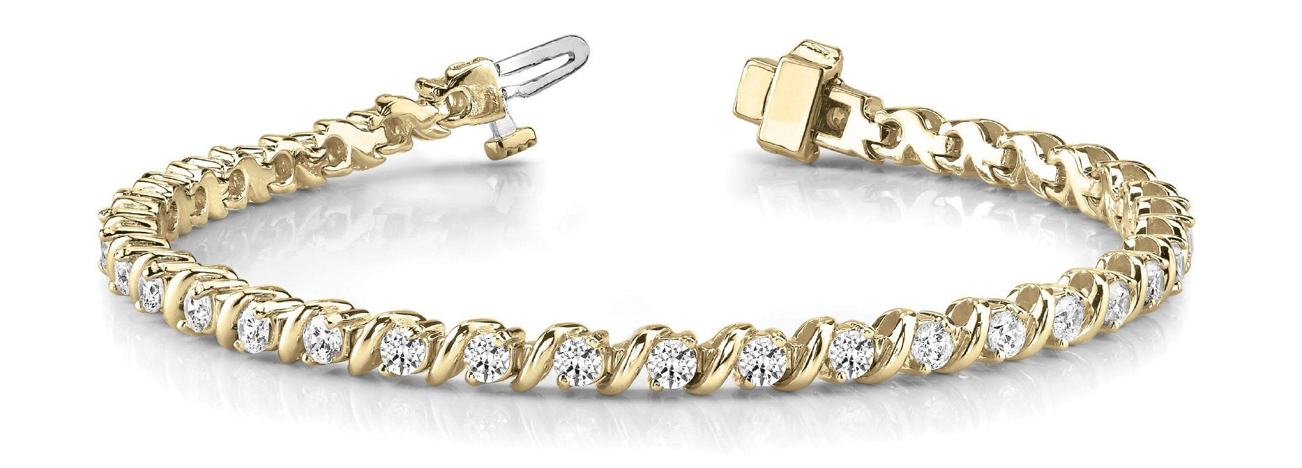 Fancy Diamond Bracelet Ladies 5.56ct tw - 14kt Gold