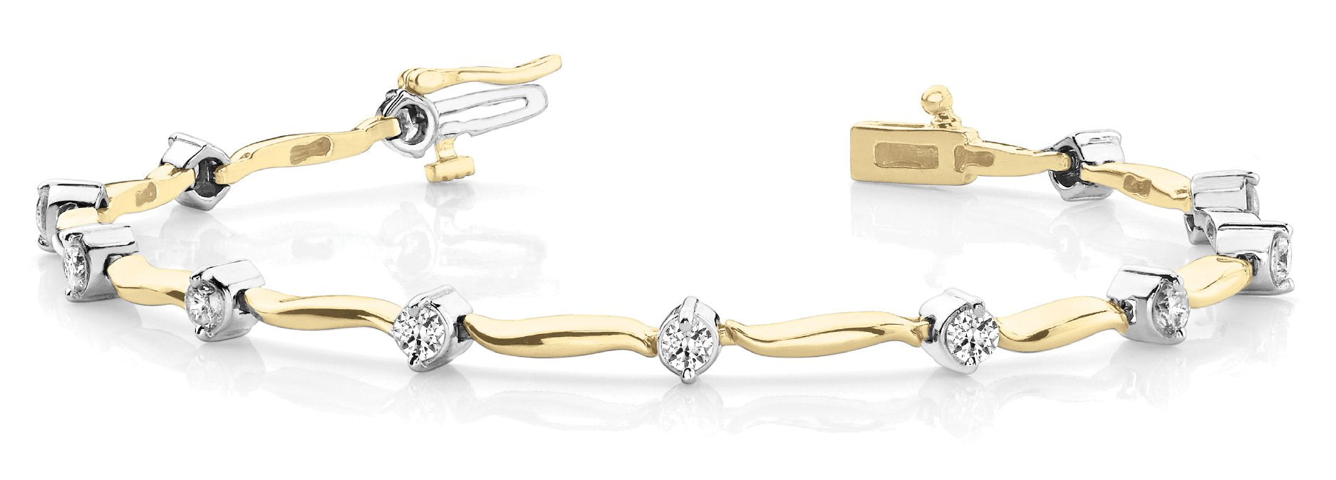 Fancy Diamond Bracelet Ladies 1.43ct tw - 14kt  Gold