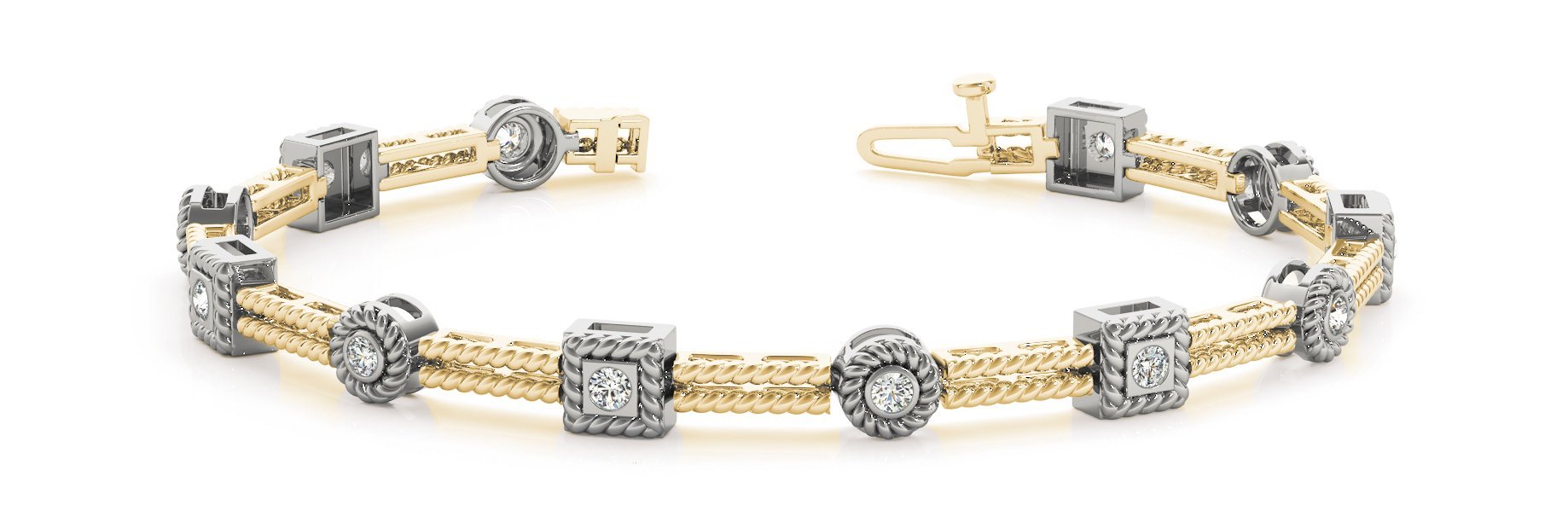 Fancy Diamond Bracelet Ladies 0.57ct tw - 14kt Gold