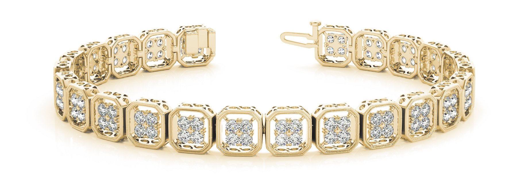 Fancy Diamond Bracelet Ladies 2.27ct tw - 14kt Gold