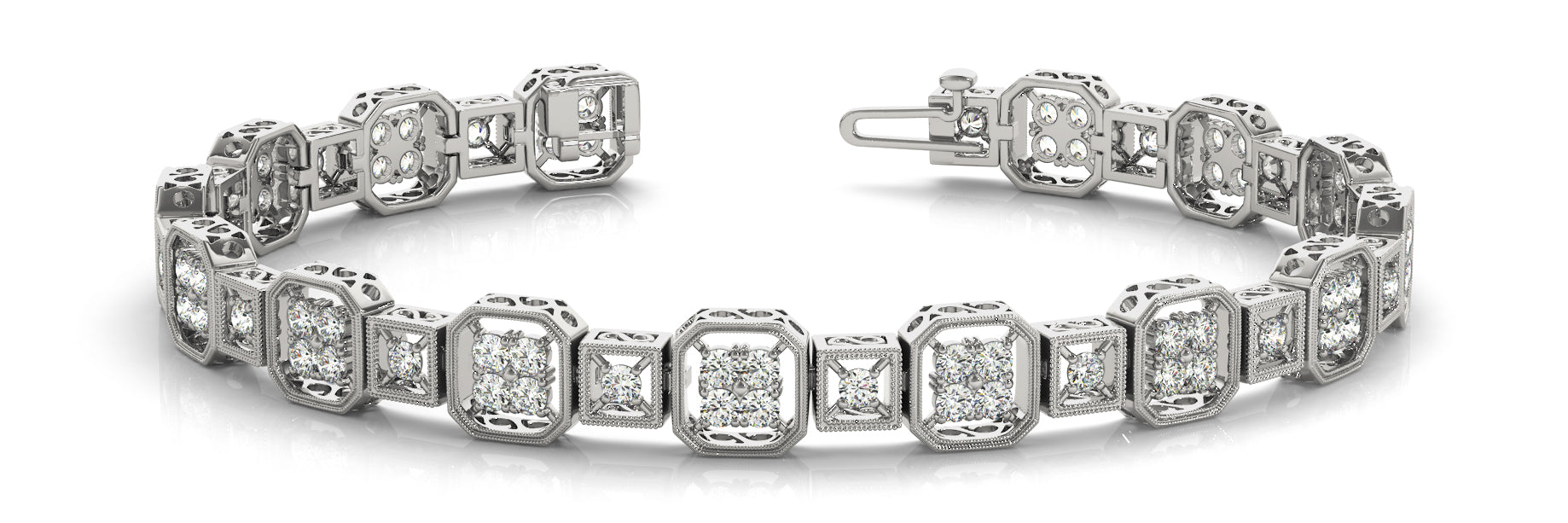 Fancy Diamond Bracelet Ladies 1.63ct tw - 14kt Gold