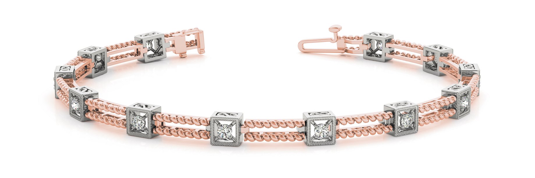 Fancy Diamond Bracelet Ladies 0.31ct tw - 14kt Gold