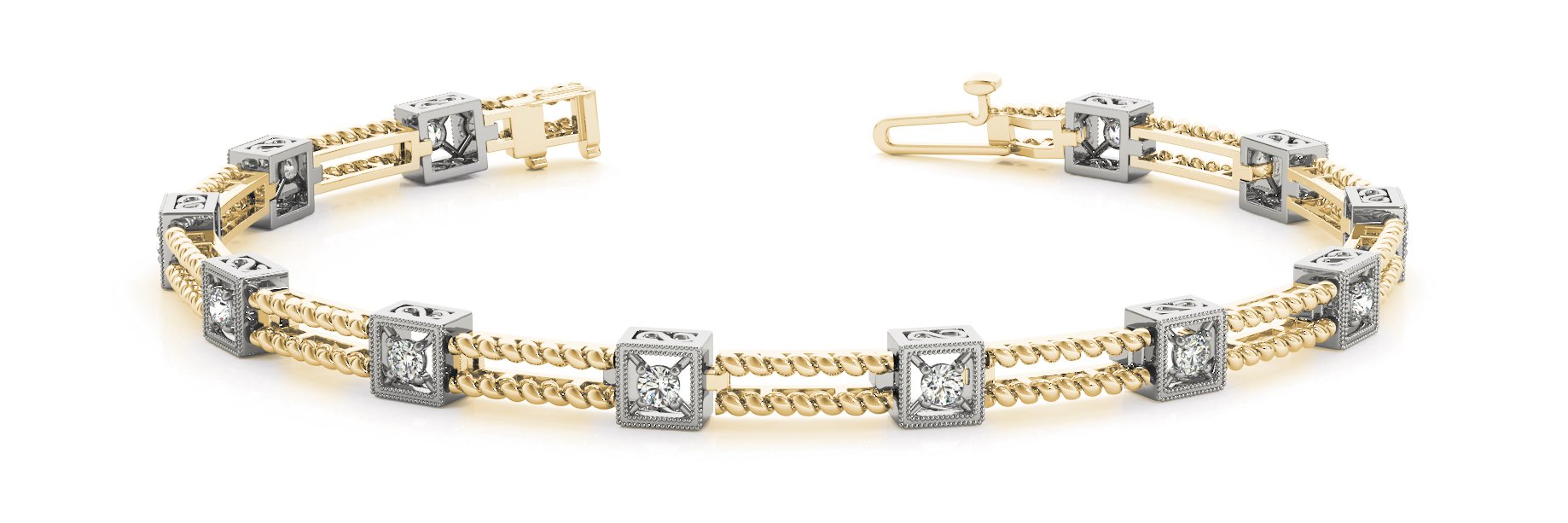 Fancy Diamond Bracelet Ladies 0.31ct tw - 14kt Gold