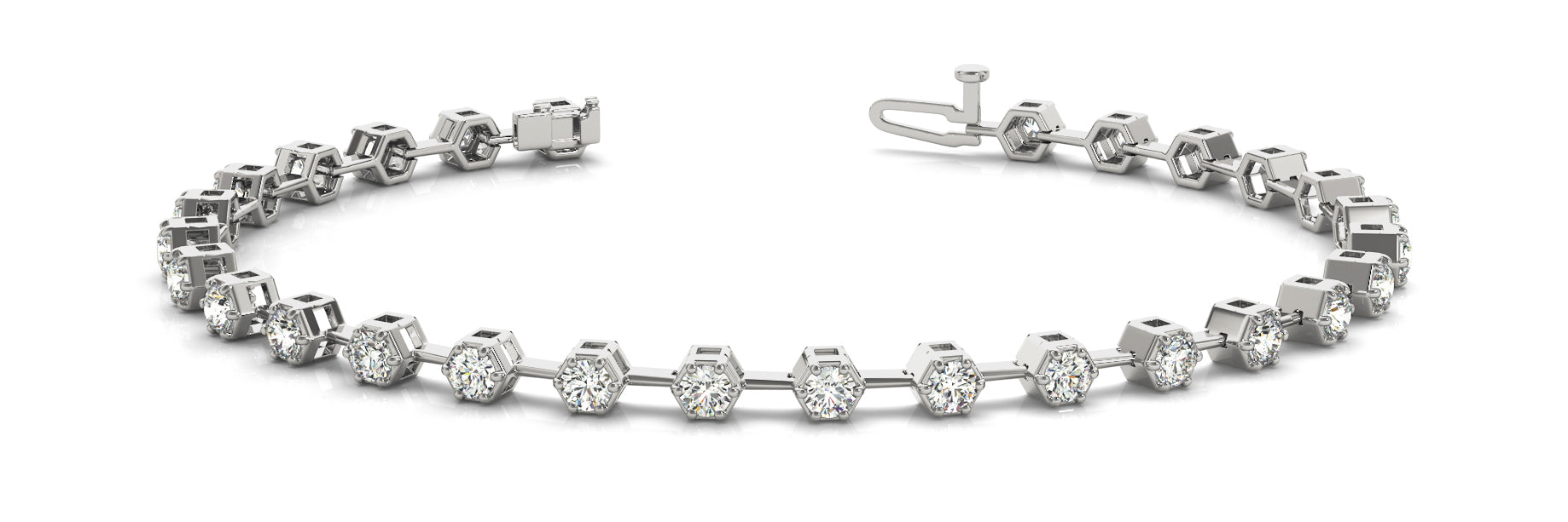 Fancy Diamond Bracelet Ladies 3.34ct tw - 14kt Gold