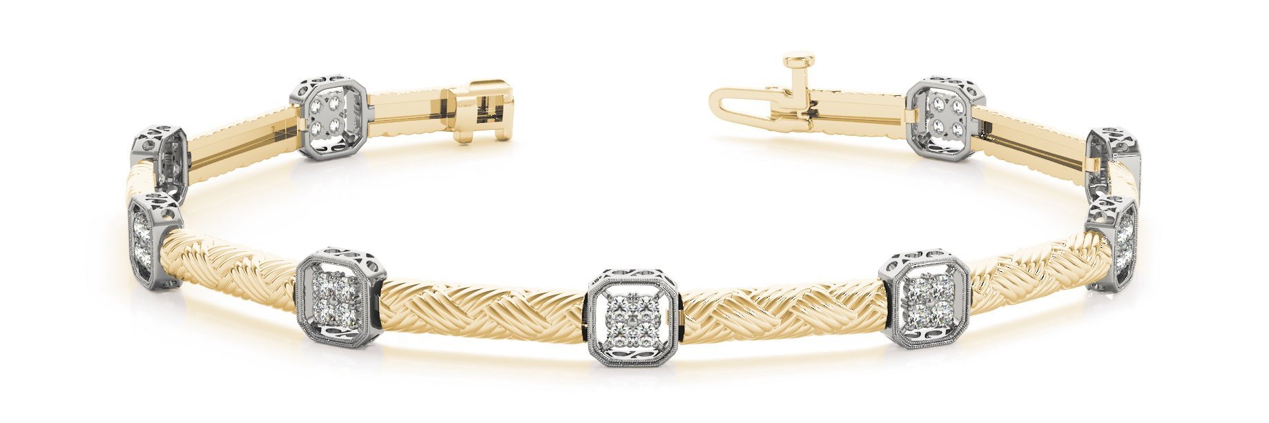 Fancy Diamond Bracelet Ladies 0.63ct tw - 14kt Gold