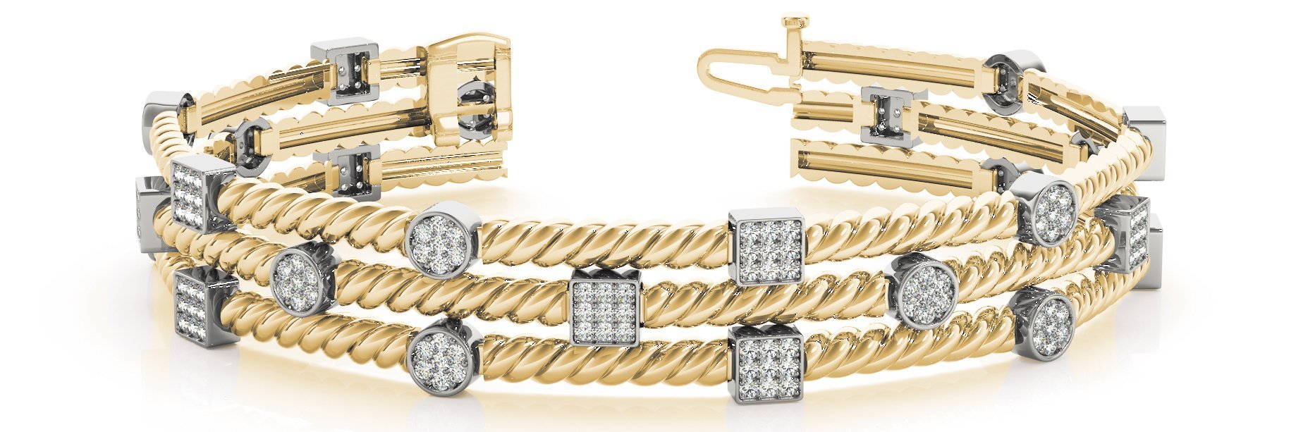 Fancy Diamond Bracelet Ladies 2.27ct tw - 14kt Gold