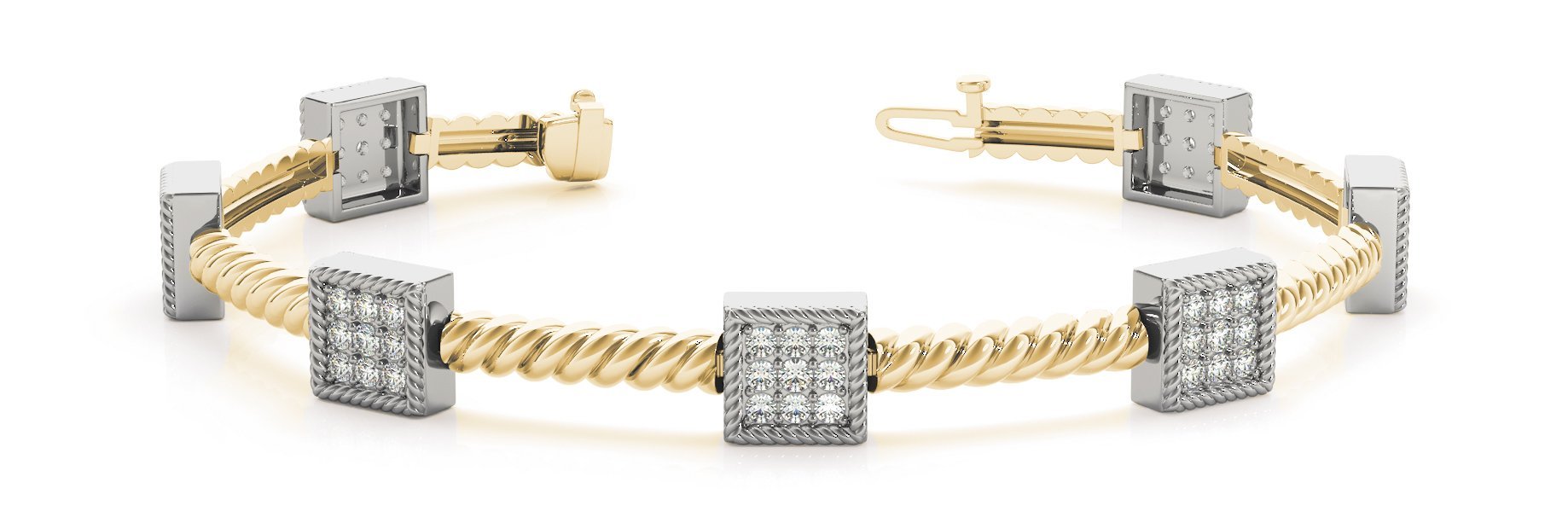 Fancy Diamond Bracelet Ladies 1.47ct tw - 14kt Gold