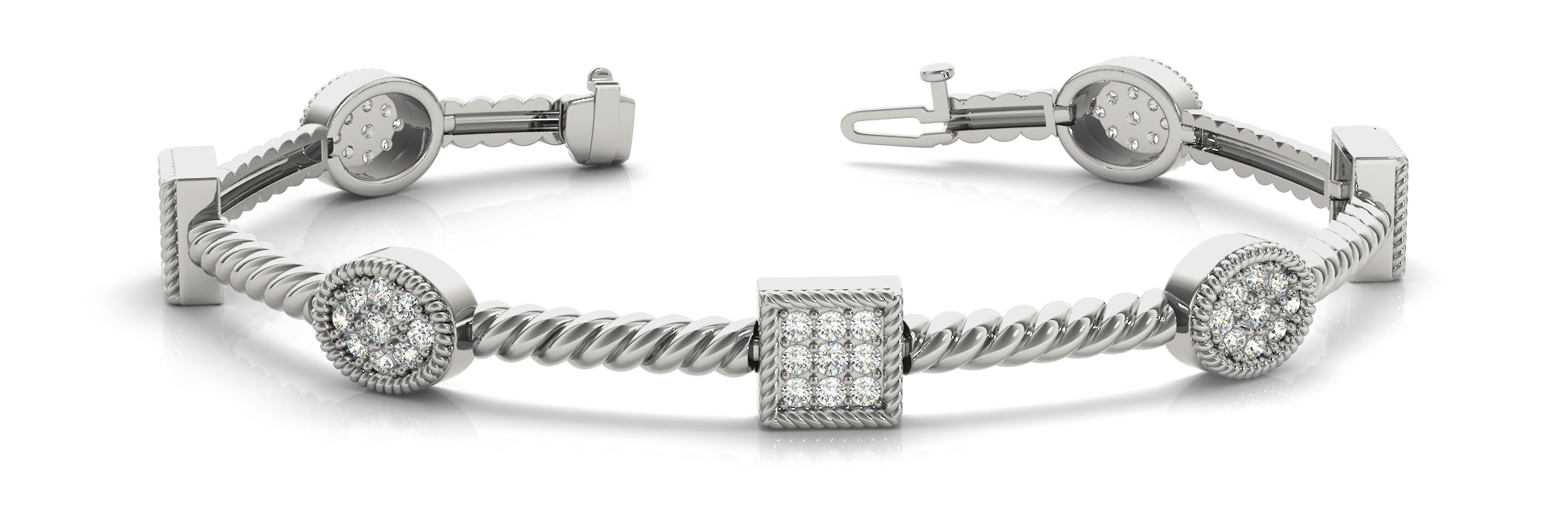 Fancy Diamond Bracelet Ladies 1.67ct tw - 14kt Gold
