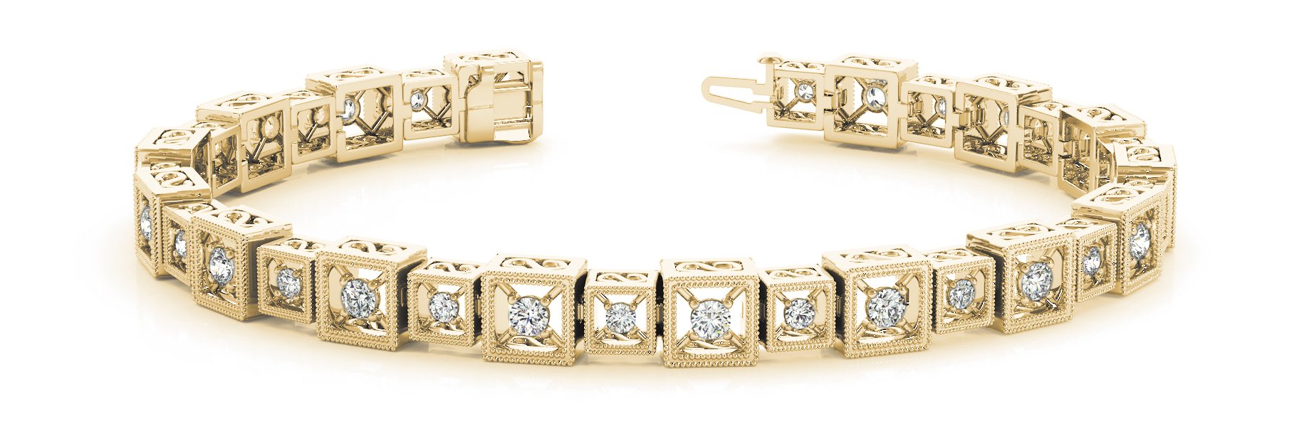 Fancy Diamond Bracelet Ladies 2.21ct tw - 14kt Gold